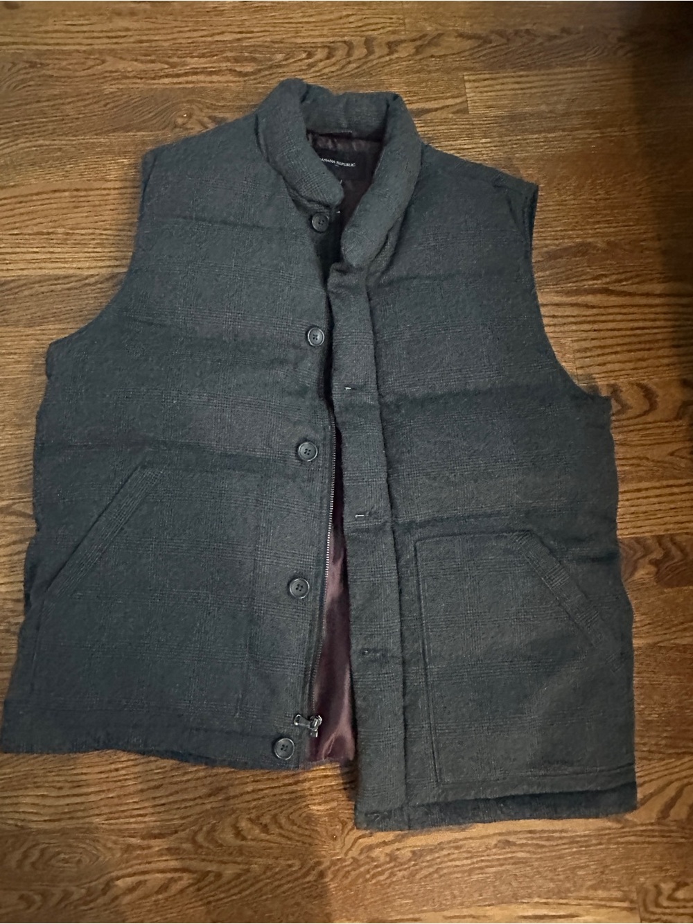 Banana republic Men's Charcoal Quilted Puffer Vest